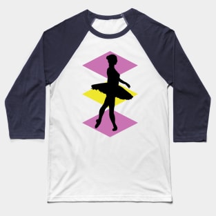 Dancing Silhouette with Coloured Diamonds Baseball T-Shirt